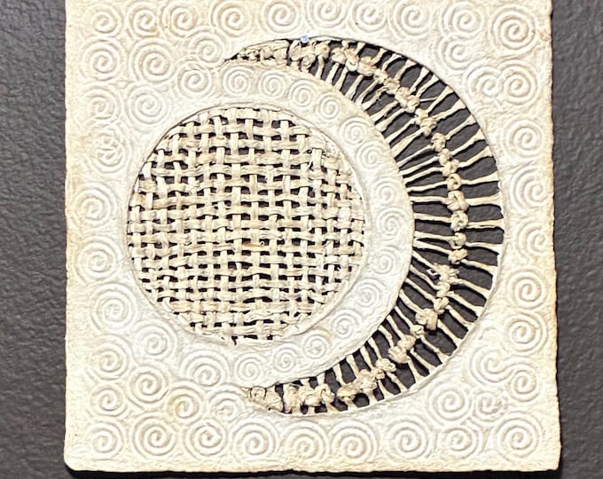 Handmade Amate Bark Paper Wall Art: Braided Detail, Natural Tones