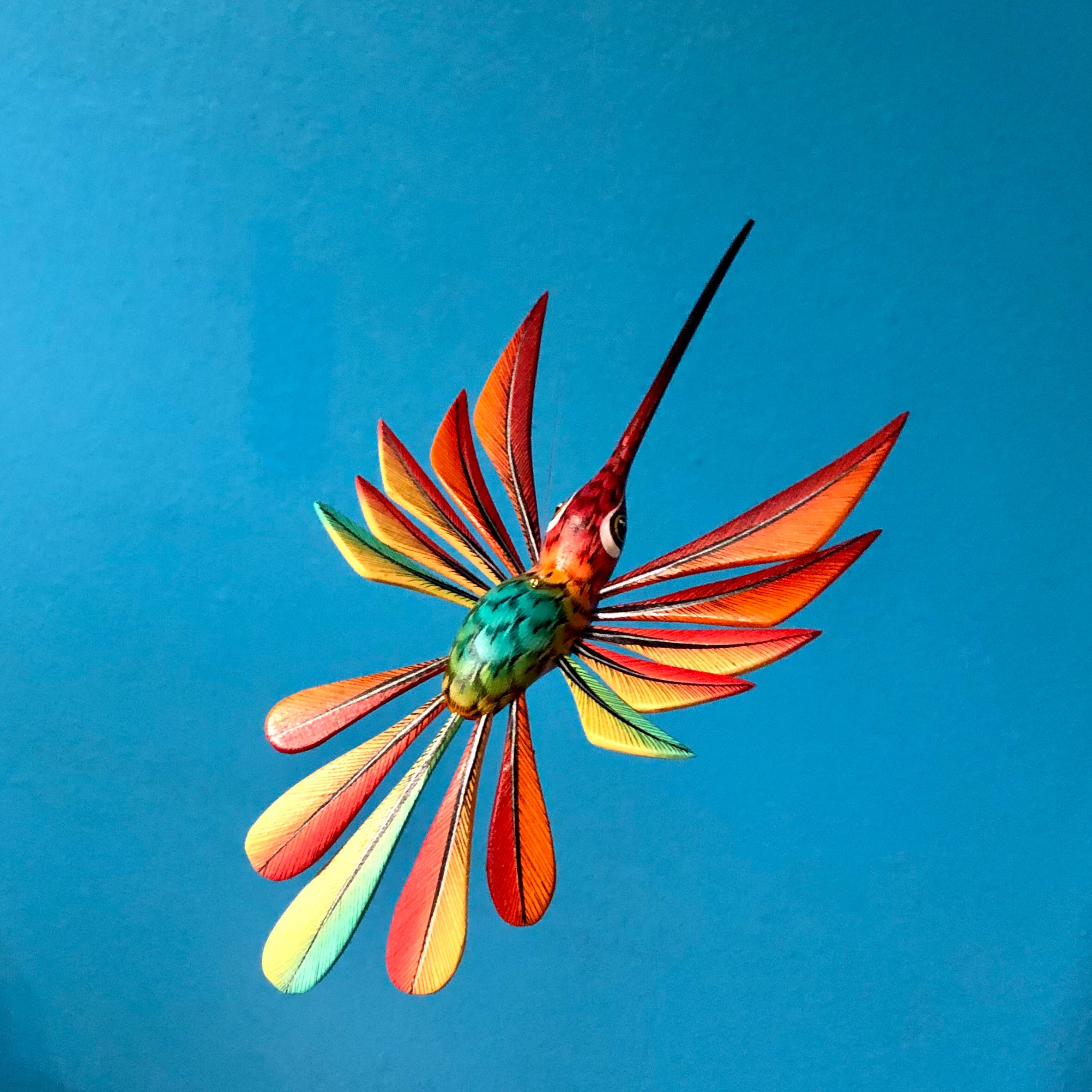 Alebrije Red Hummingbird by Roberto and Esperanza Martinez from Oaxaca