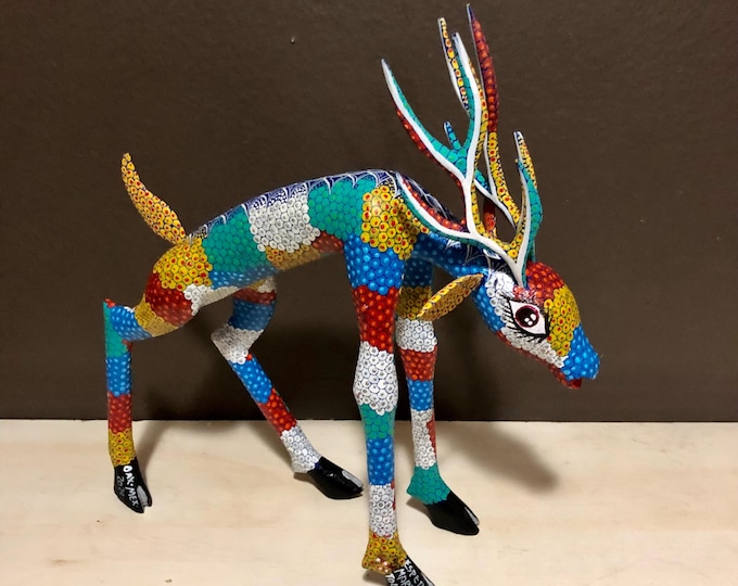 Handcrafted Alebrije Deer Woodcarving from Oaxaca, Mexico