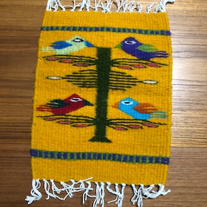 Zapotec handvävd merinoulltextil (20 x 25 cm)