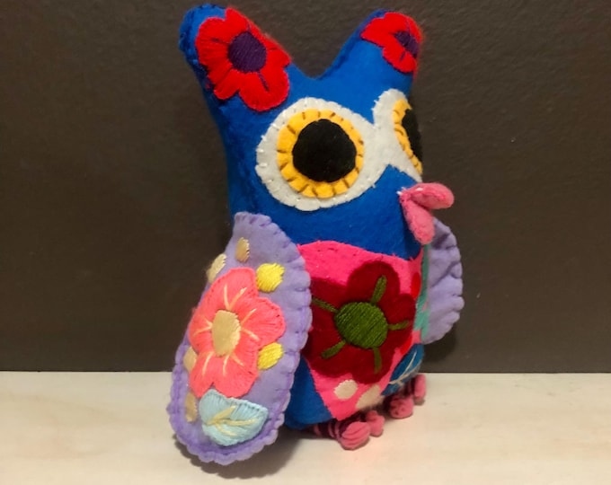 Hand Sewn Stuffed Animal Owl Plush Toy