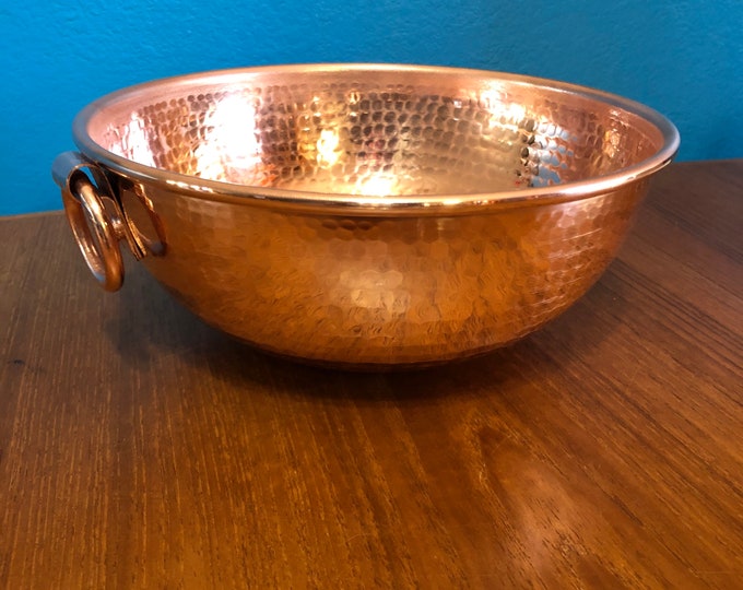 6 1/2” Diameter Handcrafted Hammered Copper Mixing Bowl