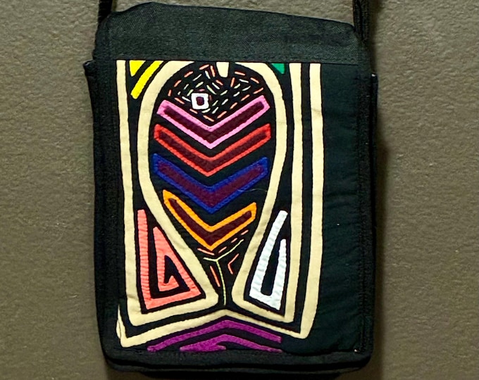 Kuna Mola Art Design Crossbody Day Purse Handbag Handcrafted in Colombia