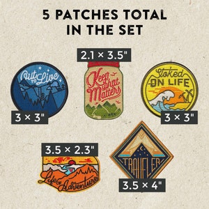 Adventure 5 Patch Variety Pack Embroidered or Iron-On image 2