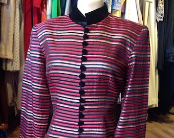 Vintage JS Collections Red Striped Jacket
