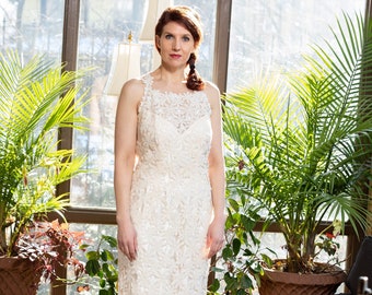 Bianchi floral lace wedding dress