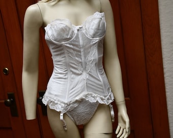 Vintage Strapless Garter Belt Bustier Corset