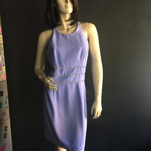 1990s Vintage lavender rhinestone dress image 2