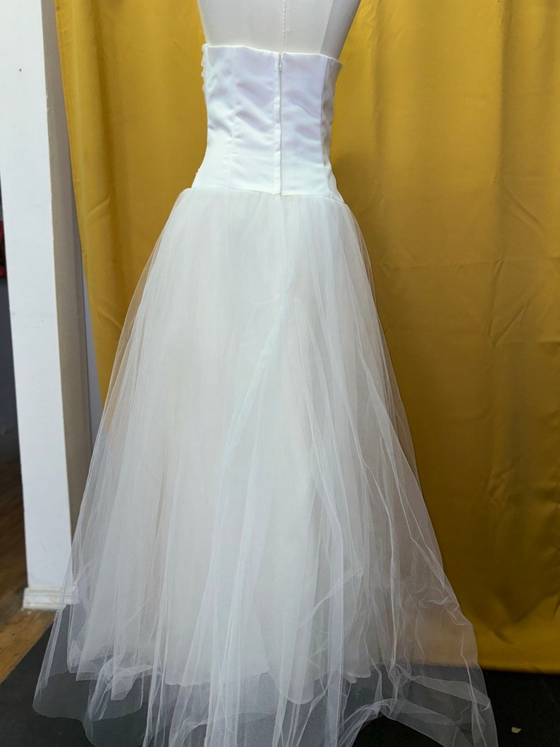 Vintage Jessica McClintock for Gunne Sax white drop waist gown image 4