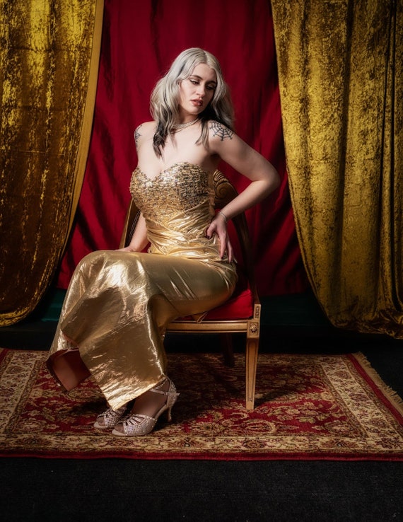 Vintage 80s gold lame Gem