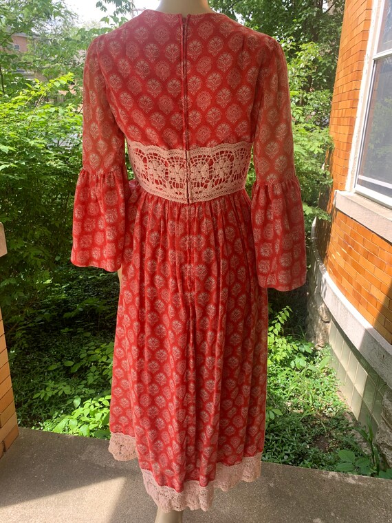 70s boho floral lace dress - image 5