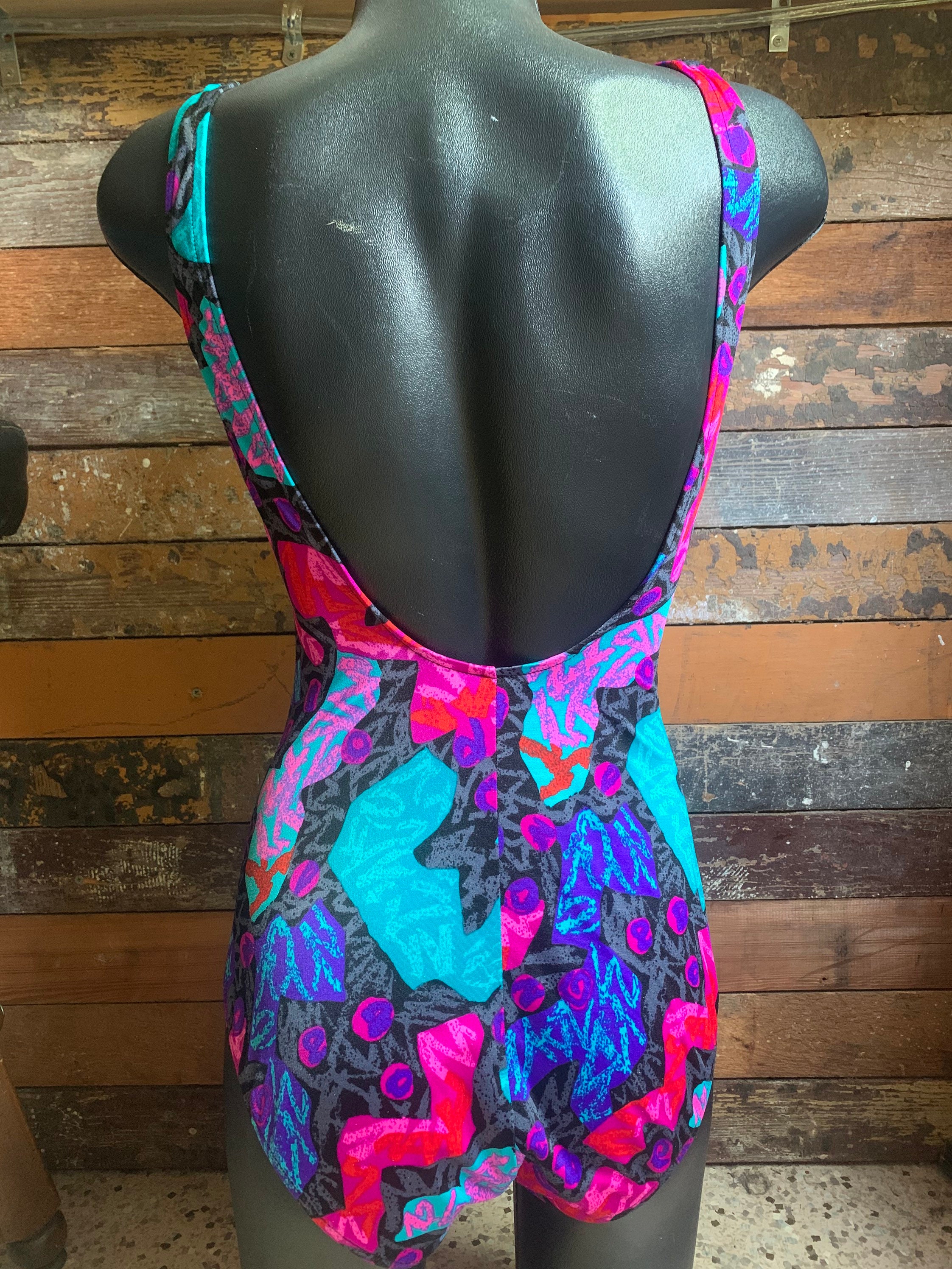 Maxine of Hollywood 1980s Colorful Swimsuit - Etsy