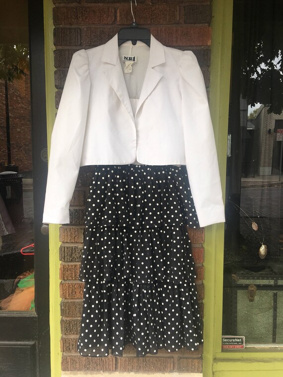 1980s vintage Polka dot dress with jacket - image 4