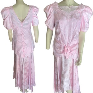 1980er Jahre rosa rosa Abendkleid Bild 3