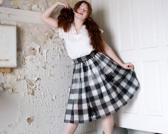 1960s vintage checkered plaid skirt