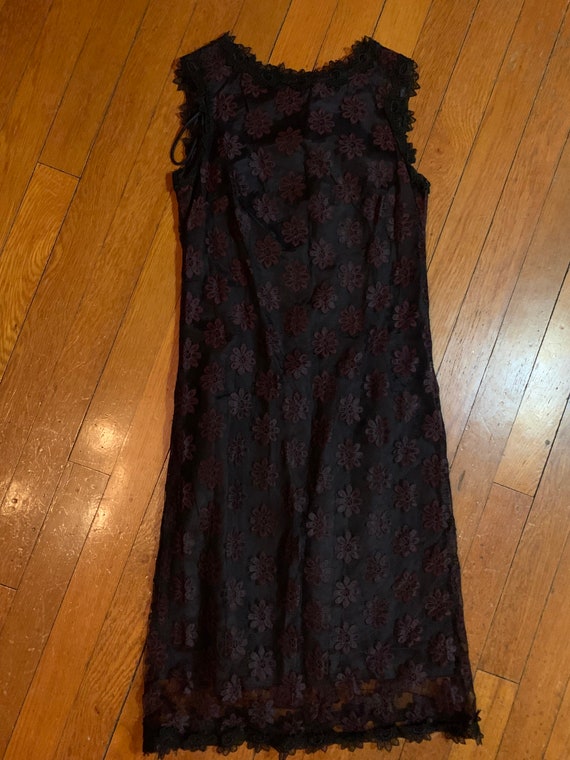 Black floral lace dress - image 4