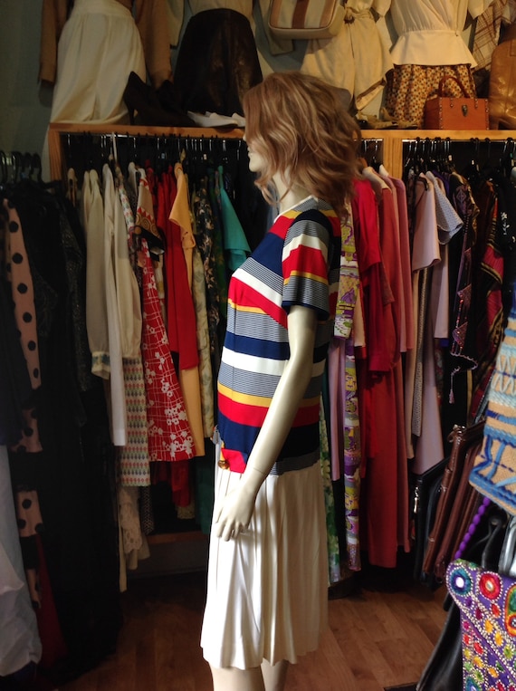 Vintage striped drop waist dress - image 2