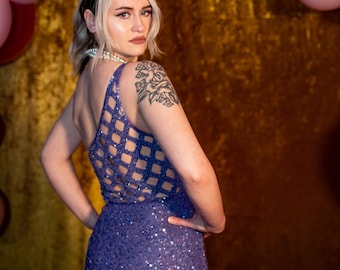 90s vintage periwinkle Scala gown