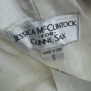 Vintage Jessica McClintock for Gunne Sax white drop waist gown image 5