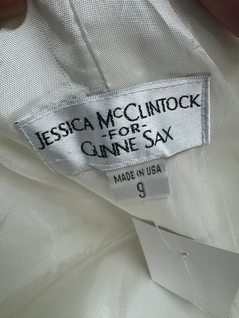 Vintage Jessica McClintock for Gunne Sax white drop waist gown image 5