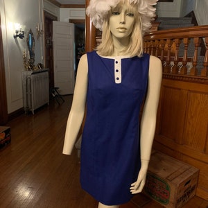 1960s blue and white mod dress by SincerelyJenny Gidding image 4