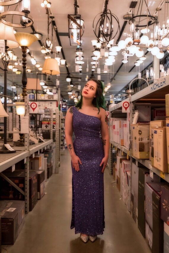 Vintage purple beaded Scala dress