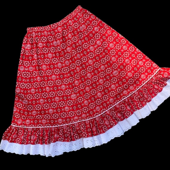Vintage western bandanna print skirt