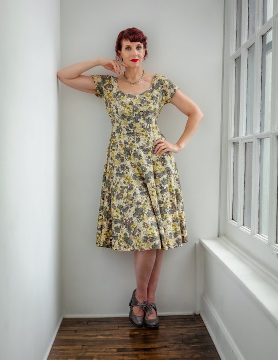 1950s floral party dress by Jerry Gilden