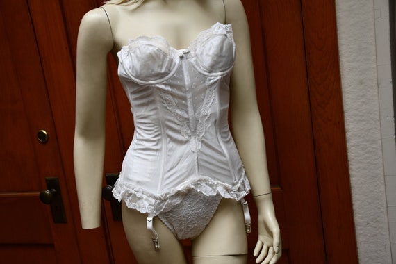 Vintage Strapless Garter Belt Bustier Corset - Gem