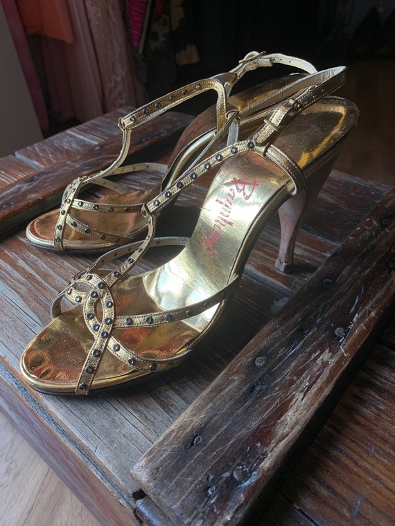 Baynham's 1930s Gold Strappy Heels