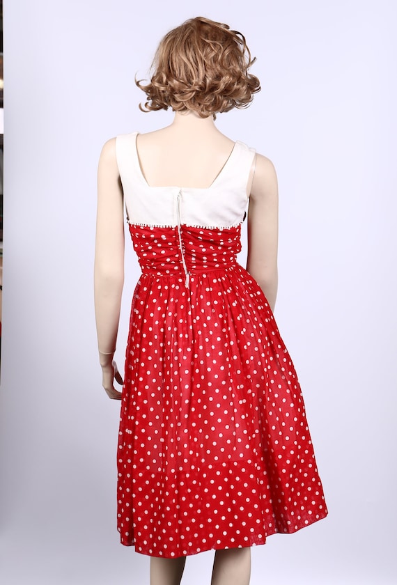 open lace back dress Amazon.in: Red And White Polka Dot Dress main image 1