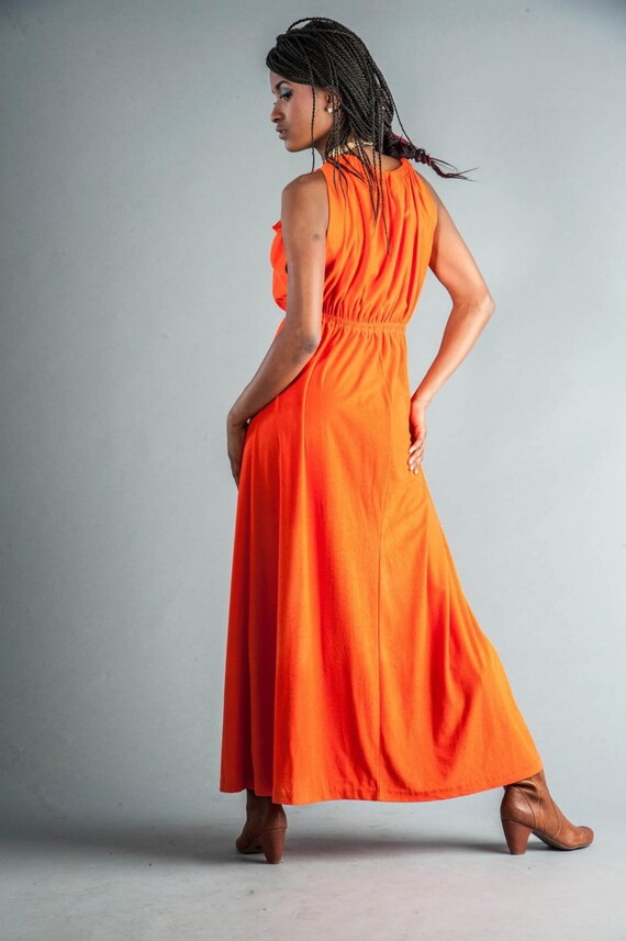 1970s orange dress - image 2