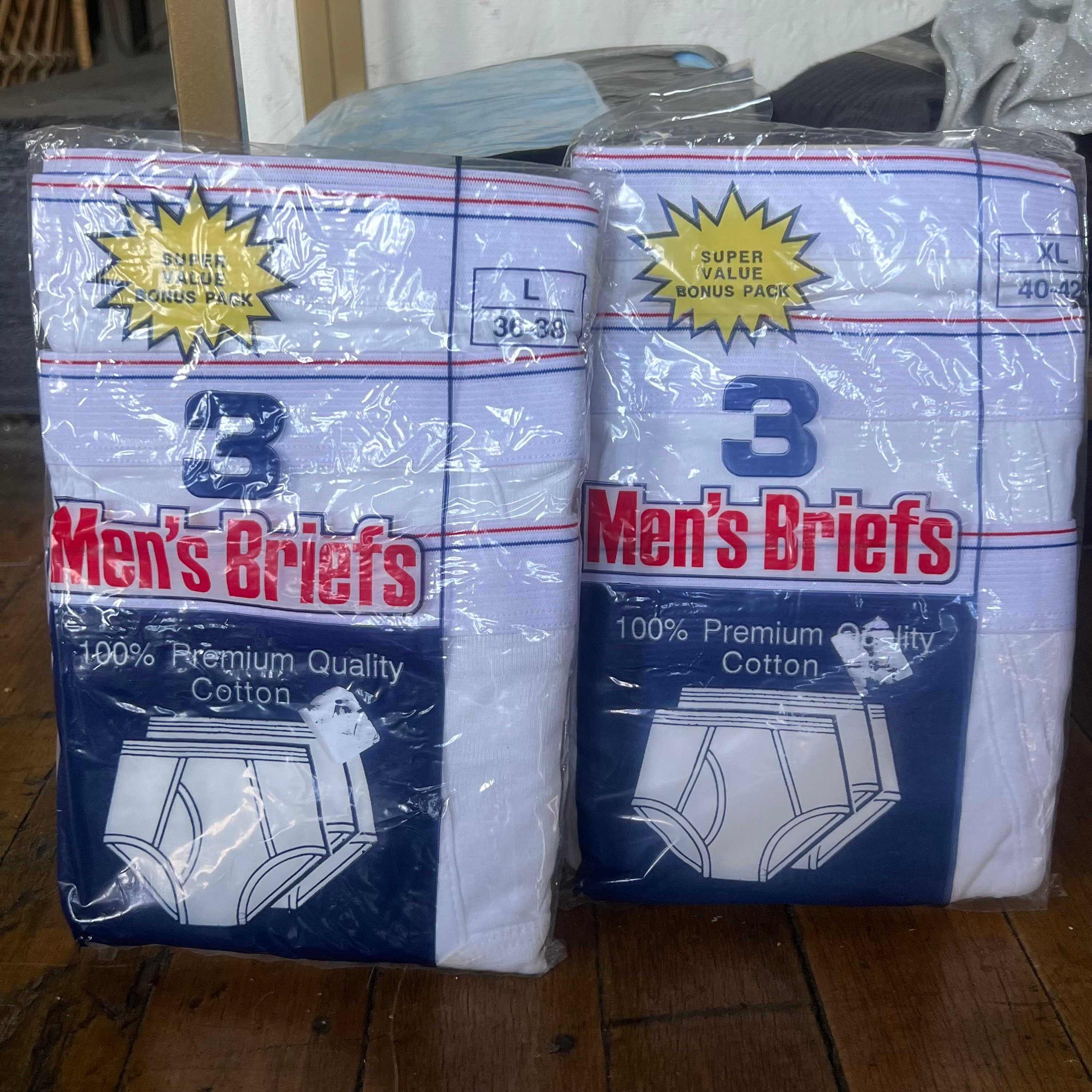 Stafford Men's Full Cut Brief Size 38 White 100% Cotton 6-pack NIP