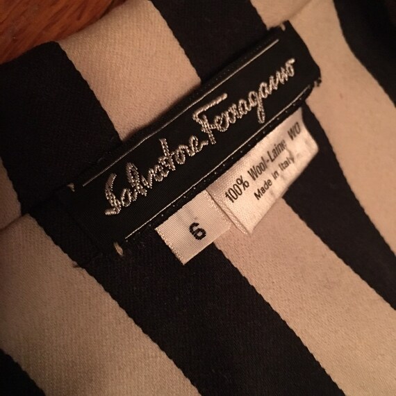 Salvatore ferragamo black and white striped suit - image 2