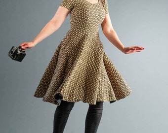 1950s quilted party dress