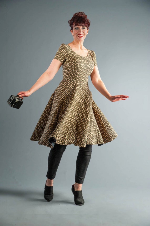 1950s quilted party dress - image 1
