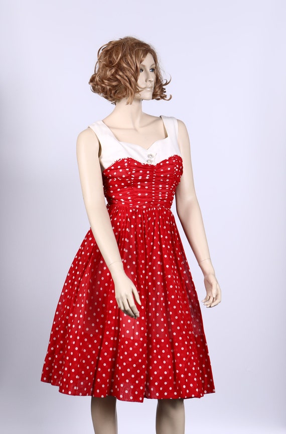 1950s Red and White Polka Dot dress