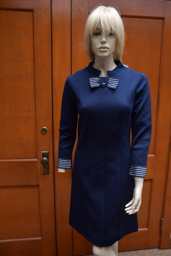 Navy blue 1960s dress