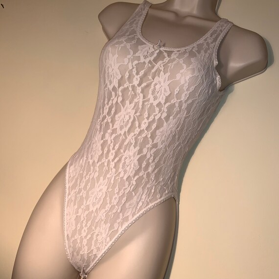 Vintage white lace bodysuit