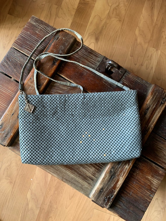 Sac Main Vintage Whiting & Davis Mesh Métallique Blanc - Occasion