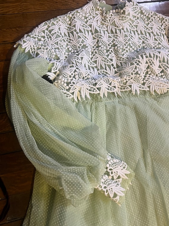 1970s boho mint green dress - image 7