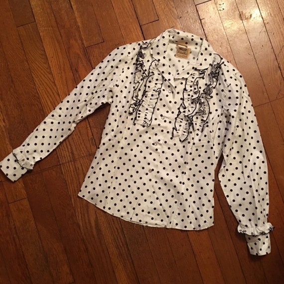 50s Miller western wear polka dot snap shirt