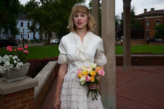 White Lace steampunk dress