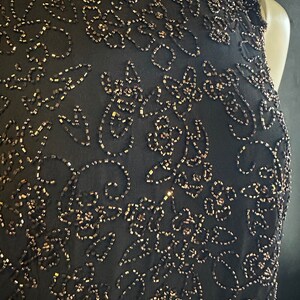 1980s Black and Amber Gold Floral Design Tank Top image 7