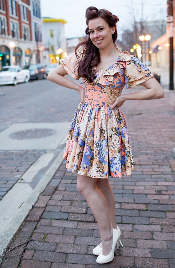 1960s floral pastel party dress - image 9