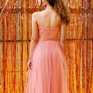 1950s vintage pink tulle prom dress image 2