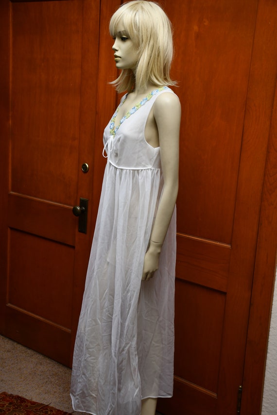 60s vintage white sheer nightgown - Gem