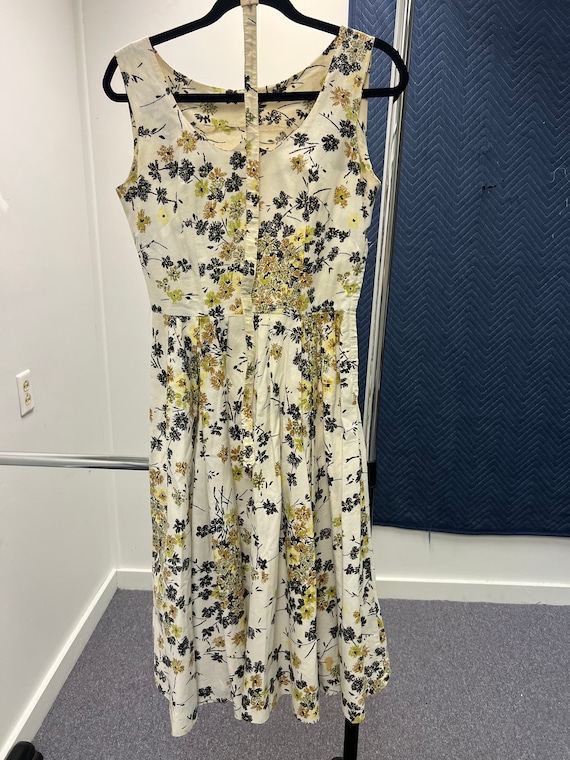1950s floral cotton dress - image 10