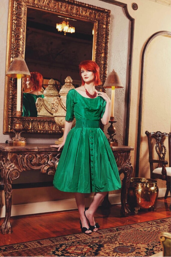 Suzy Perette Green Vintage Party Dress