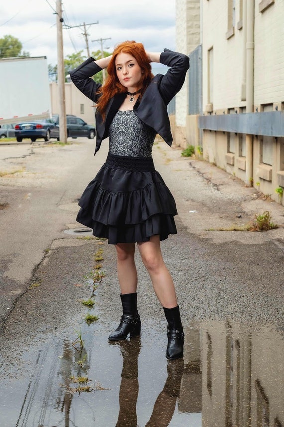 Vintage black skirt and blazer set